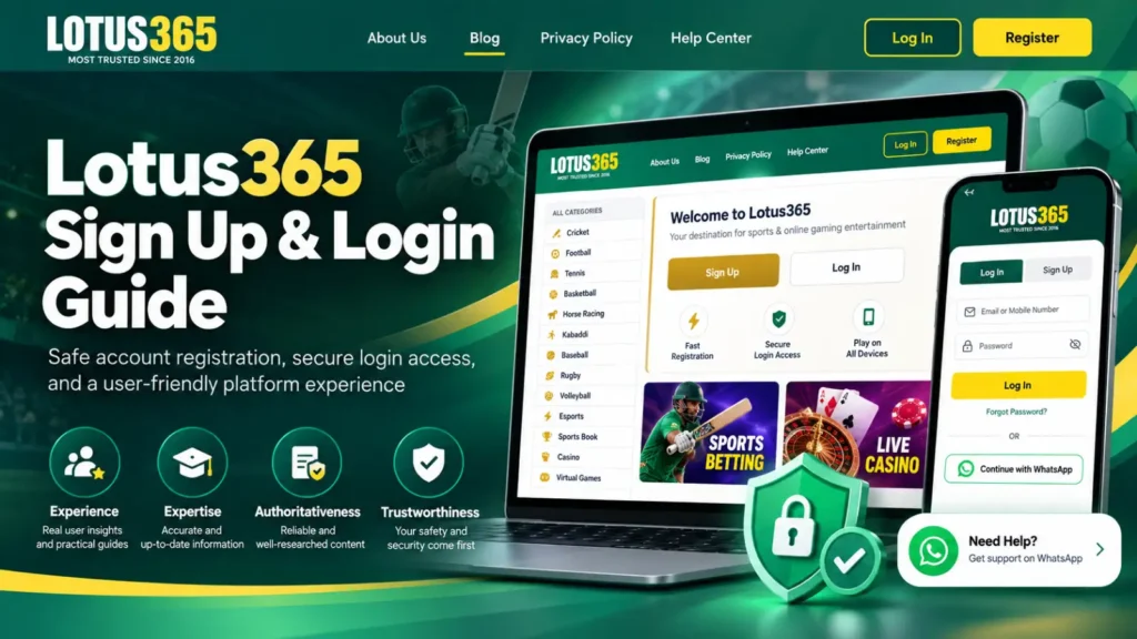 lotus 365 sign up and login through whatsapp